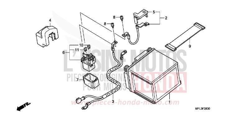 BATTERIE (CBR1000RR) von CBR1000RR "Fireblade" PEARL SPENCER BLUE (PB308XA) von 2011